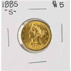 1885-S $5 Liberty Head Half Eagle Gold Coin
