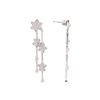Image 2 : 14KT White Gold 0.30 ctw Diamond Star Dangle Earrings