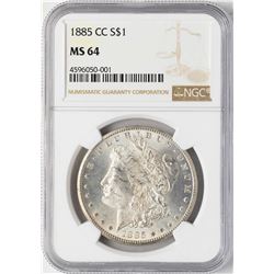 1885-CC $1 Morgan Silver Dollar Coin NGC MS64