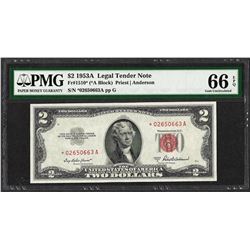 1953A $2 Legal Tender STAR Note Fr.1510* PMG Gem Uncirculated 66EPQ