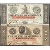 Image 1 : Lot of 1862 $5 & $10 The State of Georgia Obsolete Note