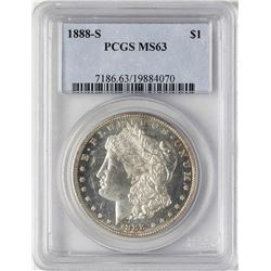 1888-S $1 Morgan Silver Dollar Coin PCGS MS63