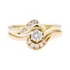 Image 2 : 14KT Yellow Gold 0.50 ctw Diamond Wedding Set