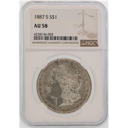 1887-S $1 Morgan Silver Dollar Coin NGC AU58