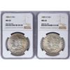 Image 1 : Lot of 1884-O & 1885-O $1 Morgan Silver Dollar Coins NGC MS63