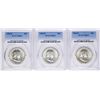 Image 1 : Lot of (3) 1960-D Franklin Half Dollar Coins PCGS MS64