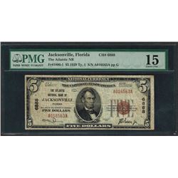 1929 $5 National Currency Note Jacksonville, Florida CH# 6888 PMG Choice Fine 15