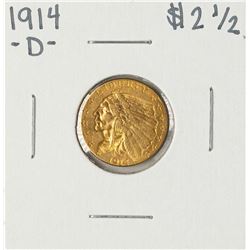 1914-D $2 1/2 Indian Head Quarter Eagle Gold Coin