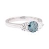 Image 1 : 14KT White Gold 1.50 ctw Blue and White Diamond Ring