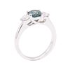 Image 4 : 14KT White Gold 1.50 ctw Blue and White Diamond Ring