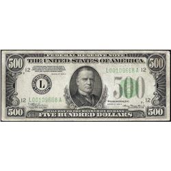 1934A $500 Federal Reserve Note San Francisco