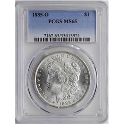 1885-O $1 Morgan Silver Dollar Coin PCGS MS65