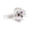 Image 1 : 14KT White Gold 0.80 ctw Diamond Round Semi-mount Ring