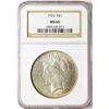 Image 1 : 1922 $1 Peace Silver Dollar Coin NGC MS65