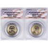Image 1 : Lot of (2) 2008 Presidential Oath Dollar Coins ANACS MS67