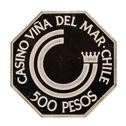 Casino Vina Del Mar Chille 13.6 gram .925 Sterling Silver Gaming Token