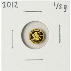 2012 Lao Peoples Democratic Republic 1/2 Gram Dragon Gold Coin