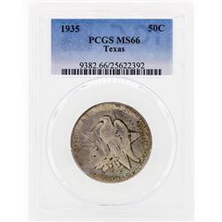1935 Texas Commemorative Half Dollar Coin PCGS MS66