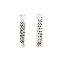 Tiffany and Company 18KT White Gold Somerset Mesh Hoop Earrings