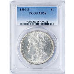 1890-S $1 Morgan Silver Dollar Coin PCGS AU58
