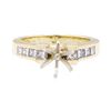 Image 2 : 14KT Yellow Gold 1.00 ctw Diamond Round Semi-mount Ring