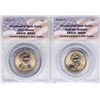 Image 1 : Lot of (2) 2007-2008 Presidential Oath Dollar Coins ANACS MS66