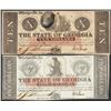 Image 1 : Lot of 1862 $5 & $10 The State of Georgia Obsolete Note