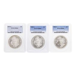 Lot of 1879-S to 1881-S $1 Morgan Silver Dollar Coins PCGS MS64
