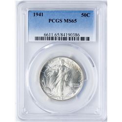 1941 Walking Liberty Half Dollar Coin PCGS MS65
