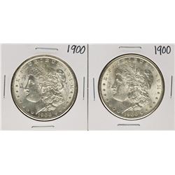 Lot of (2) 1900 $1 Morgan Silver Dollar Coins