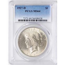 1927-D $1 Peace Silver Dollar Coin PCGS MS64