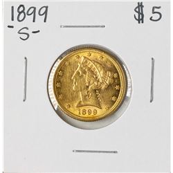 1899-S $5 Liberty Head Half Eagle Gold Coin
