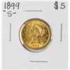 Image 1 : 1899-S $5 Liberty Head Half Eagle Gold Coin