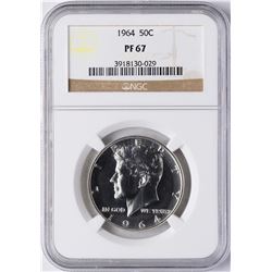 1964 Proof Kennedy Half Dollar Coin NGC PF67