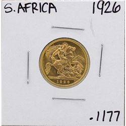1926 South Africa Britain George 1/2 Sovereign Gold Coin