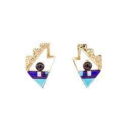 Carolyn Bobelu 14KT Yellow Gold Gemstone "Quest" Earrings