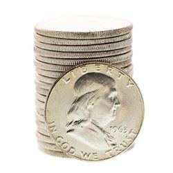 Roll of (20) Brilliant Uncirculated 1963 Franklin Half Dollar Coins
