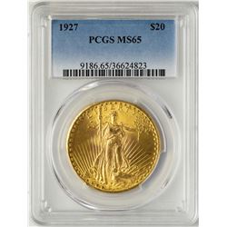 1927 $20 St. Gaudens Double Eagle Gold Coin PCGS MS65