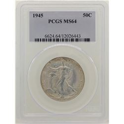 1945 Walking Liberty Half Dollar Coin NGC MS64