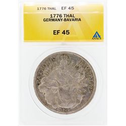 1776 Thal Germany Bavaria Coin ANACS EF45