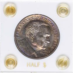 1936 Arkansas Centennial Robinson Commemorative Half Dollar Coin Nice Toning