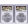 Image 2 : Lot of (2) 2018 South Africa Krugerrand Silver Coins NGC MS69 First Day of Issue