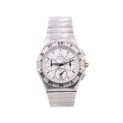 Omega Mens Constellation Chronograph Stainless Steel Wristwatch