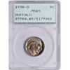 Image 1 : 1938-D Buffalo Nickel Coin PCGS MS65 Old Green Rattler Holder