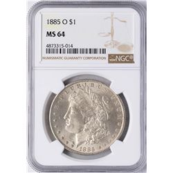 1885-O $1 Morgan Silver Dollar Coin NGC MS64