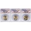 Image 1 : Lot of (3) 2008 Presidential Oath Dollar Coins ANACS MS65