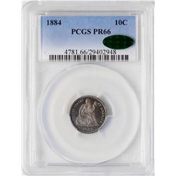 1884 Proof Seated Liberty Dime Coin Arrows PCGS PR66 CAC Nice Toning