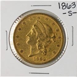 1863-S $20 Liberty Head Double Eagle Gold Coin