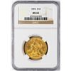 Image 1 : 1893 $10 Liberty Head Eagle Gold Coin NGC MS63
