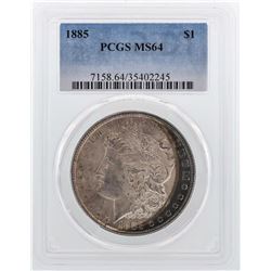 1885 $1 Morgan Silver Dollar Coin PCGS MS64 Amazing Toning